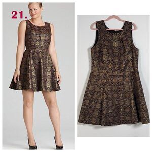 Nordstrom Jaime Arlo Sleeveless Mini Dress Womens Sz 22 Gold Purple Jacquared